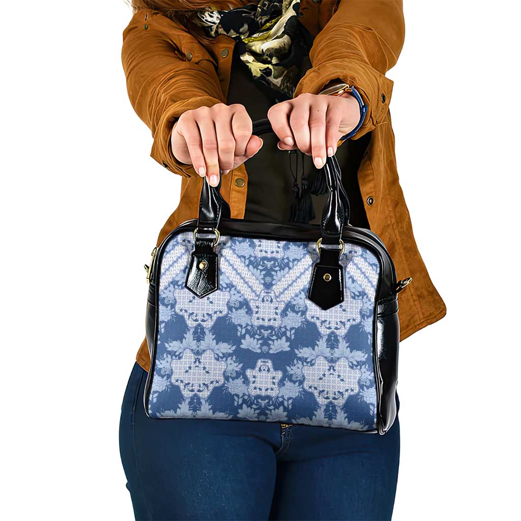 Indonesia Javanese Batik Shoulder Handbag Nelson Mandela Madiba Blue - Wonder Print Shop