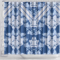 Indonesia Javanese Batik Shower Curtain Nelson Mandela Madiba Blue - Wonder Print Shop