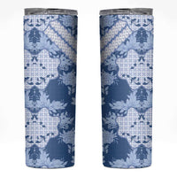 Indonesia Javanese Batik Skinny Tumbler Nelson Mandela Madiba Blue - Wonder Print Shop