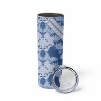 Indonesia Javanese Batik Skinny Tumbler Nelson Mandela Madiba Blue - Wonder Print Shop