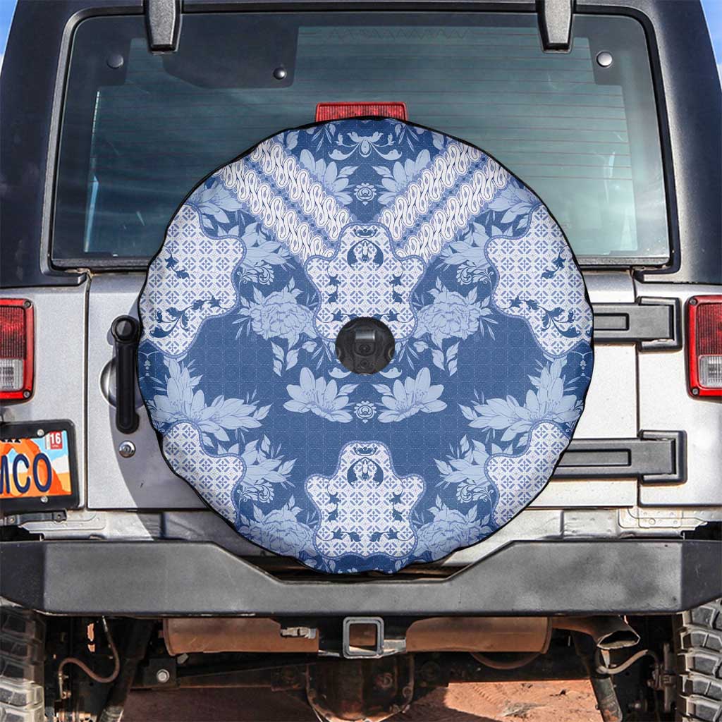 Indonesia Javanese Batik Spare Tire Cover Nelson Mandela Madiba Blue - Wonder Print Shop