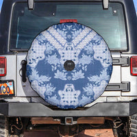 Indonesia Javanese Batik Spare Tire Cover Nelson Mandela Madiba Blue - Wonder Print Shop