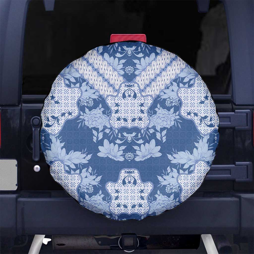 Indonesia Javanese Batik Spare Tire Cover Nelson Mandela Madiba Blue - Wonder Print Shop