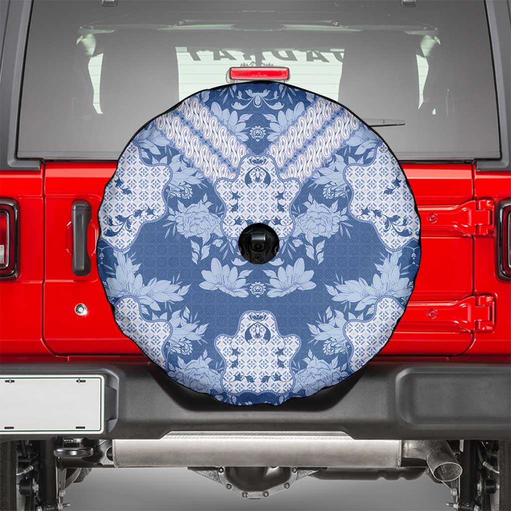 Indonesia Javanese Batik Spare Tire Cover Nelson Mandela Madiba Blue - Wonder Print Shop