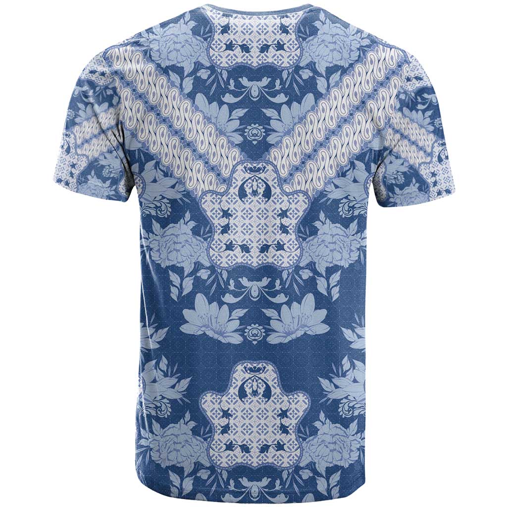 Indonesia Javanese Batik T Shirt Nelson Mandela Madiba Blue - Wonder Print Shop