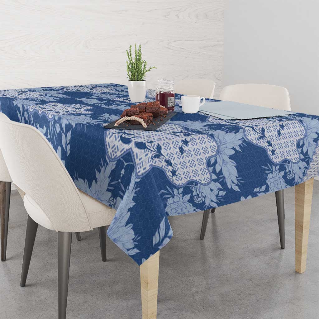 Indonesia Javanese Batik Tablecloth Nelson Mandela Madiba Blue - Wonder Print Shop