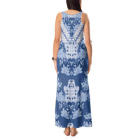 Indonesia Javanese Batik Tank Maxi Dress Nelson Mandela Madiba Blue - Wonder Print Shop