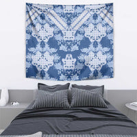 Indonesia Javanese Batik Tapestry Nelson Mandela Madiba Blue - Wonder Print Shop