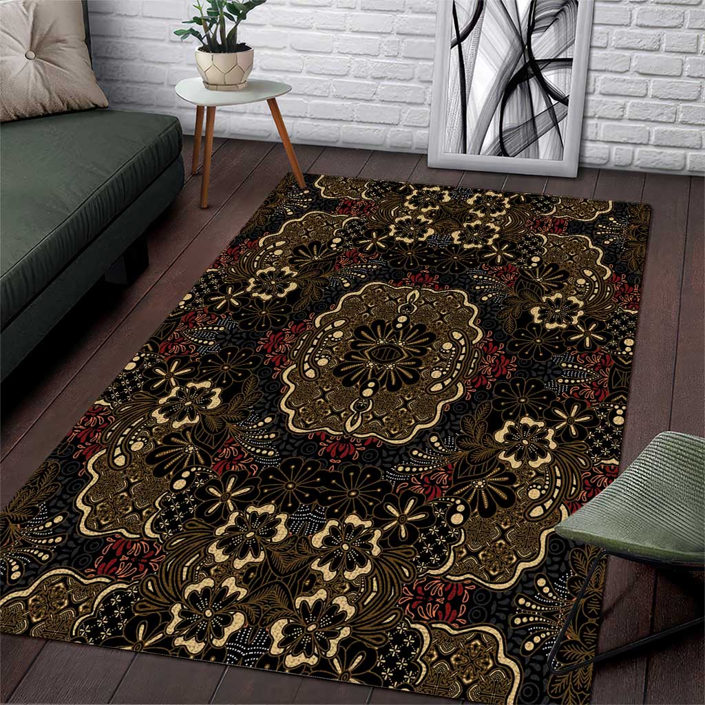 Indonesia Javanese Batik Area Rug Nelson Mandela Madiba Vintage Style - Wonder Print Shop