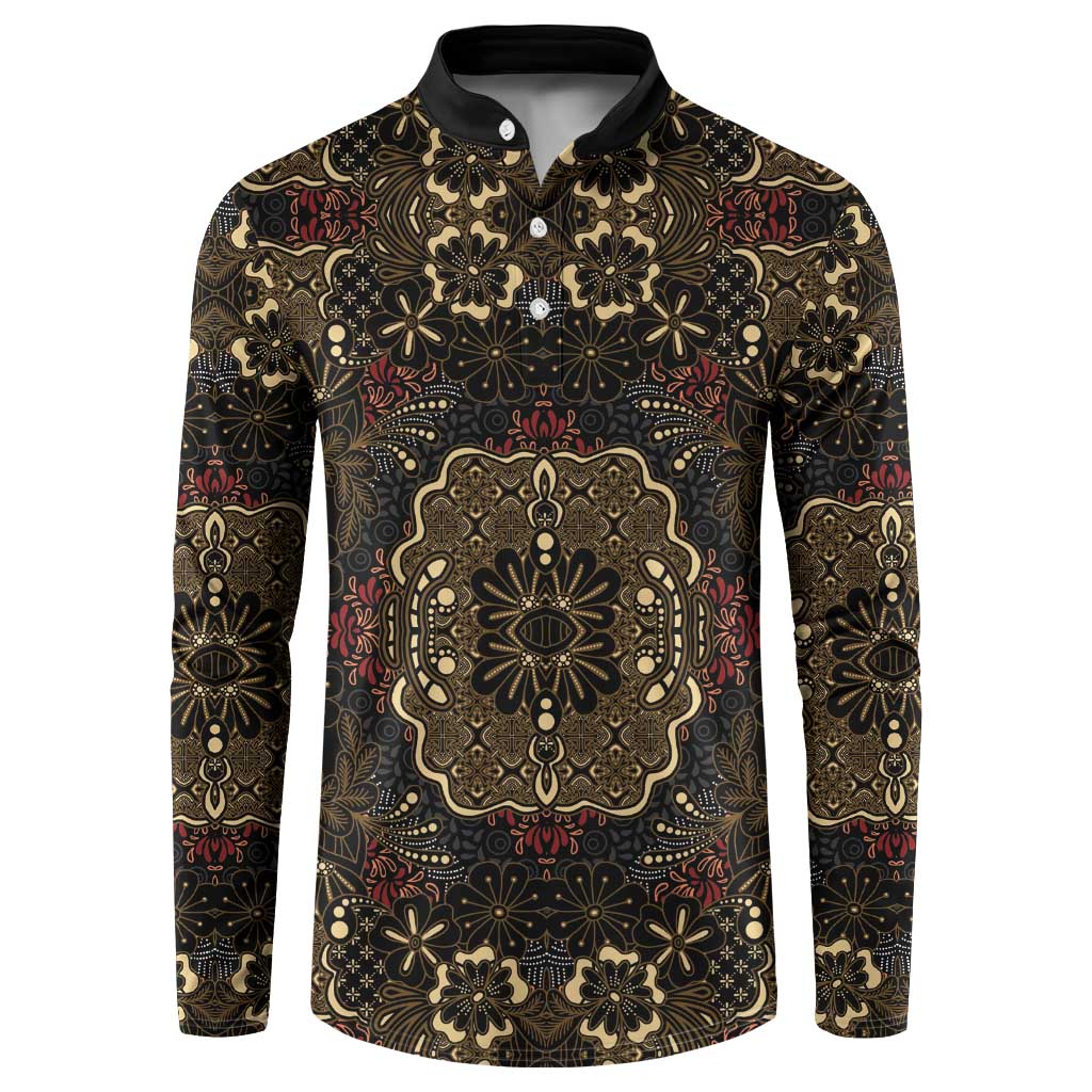 Indonesia Javanese Batik Button Sweatshirt Nelson Mandela Madiba Vintage Style - Wonder Print Shop