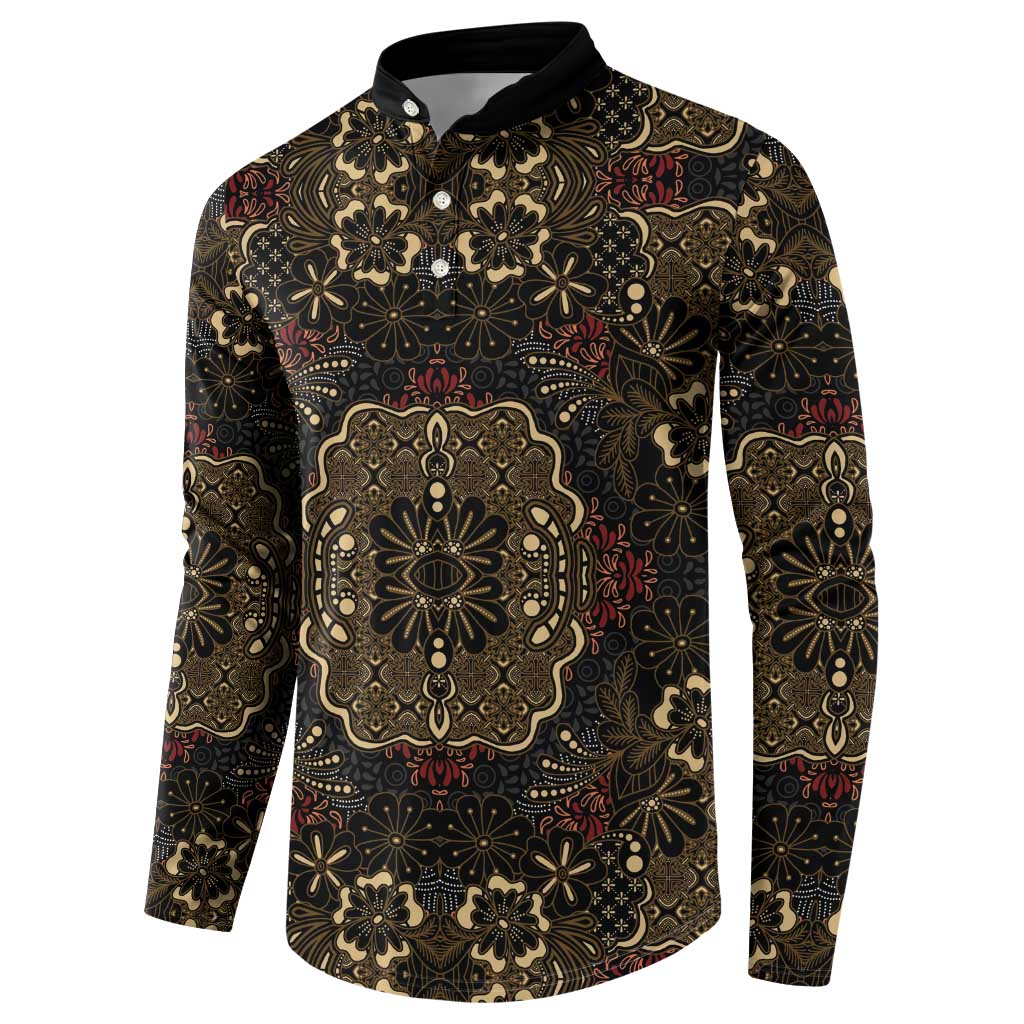 Indonesia Javanese Batik Button Sweatshirt Nelson Mandela Madiba Vintage Style - Wonder Print Shop