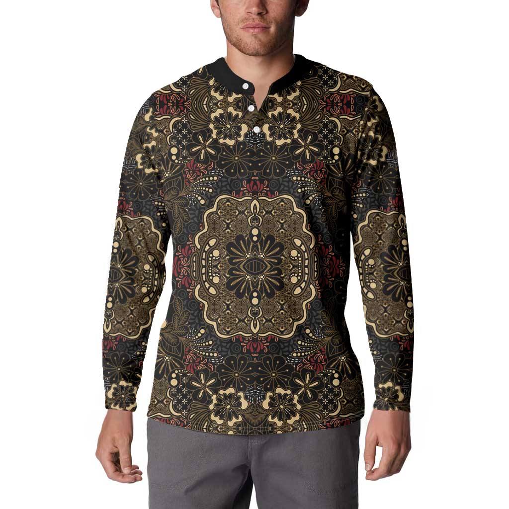 Indonesia Javanese Batik Button Sweatshirt Nelson Mandela Madiba Vintage Style - Wonder Print Shop