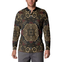 Indonesia Javanese Batik Button Sweatshirt Nelson Mandela Madiba Vintage Style - Wonder Print Shop
