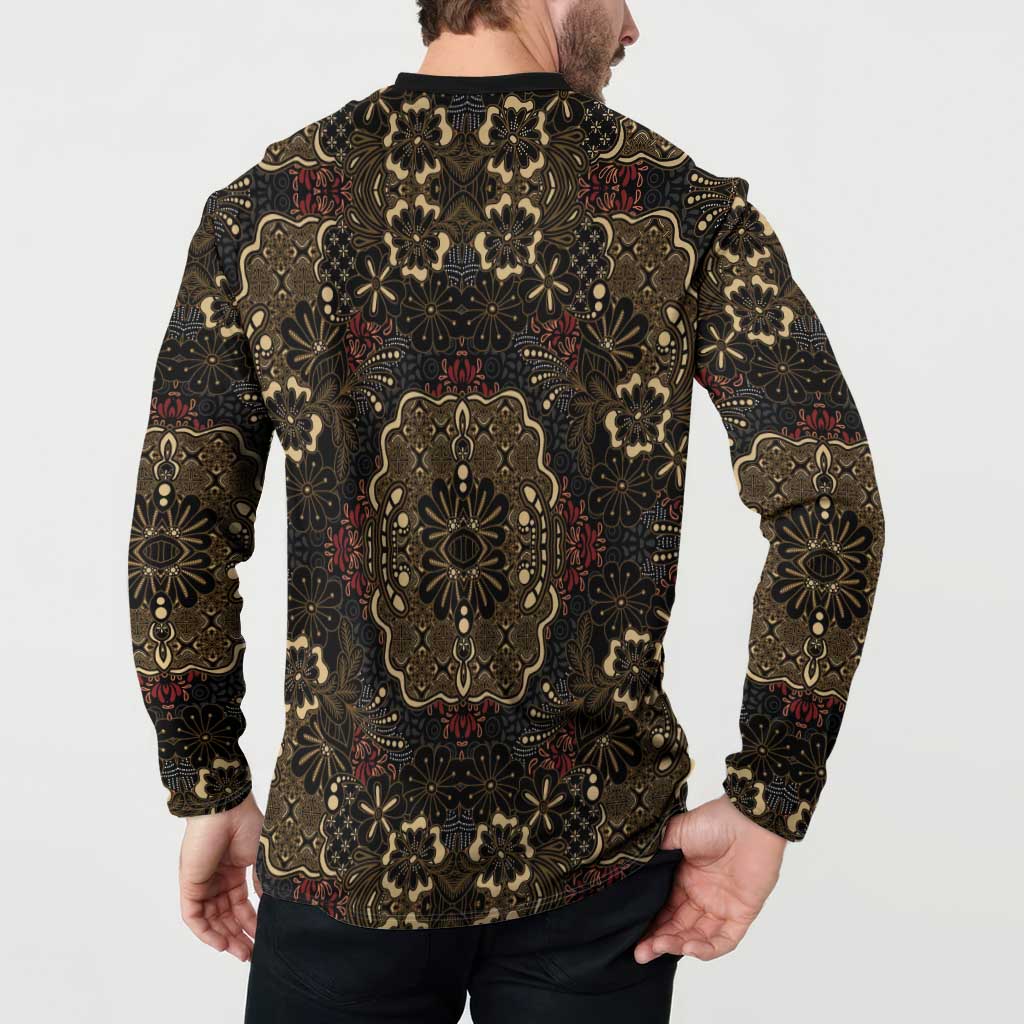 Indonesia Javanese Batik Button Sweatshirt Nelson Mandela Madiba Vintage Style - Wonder Print Shop