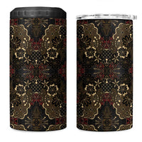 Indonesia Javanese Batik 4 in 1 Can Cooler Tumbler Nelson Mandela Madiba Vintage Style - Wonder Print Shop