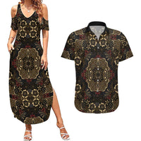 Indonesia Javanese Batik Couples Matching Summer Maxi Dress and Hawaiian Shirt Nelson Mandela Madiba Vintage Style - Wonder Print Shop