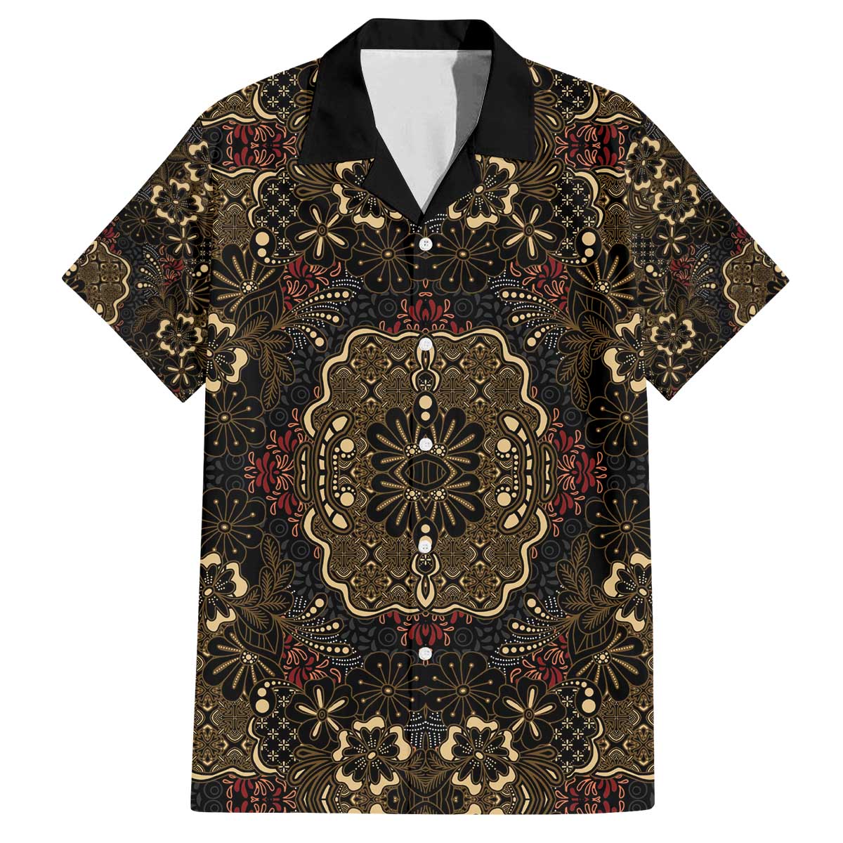 Indonesia Javanese Batik Family Matching Off The Shoulder Long Sleeve Dress and Hawaiian Shirt Nelson Mandela Madiba Vintage Style - Wonder Print Shop