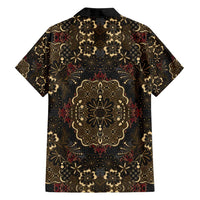 Indonesia Javanese Batik Family Matching Off Shoulder Short Dress and Hawaiian Shirt Nelson Mandela Madiba Vintage Style - Wonder Print Shop