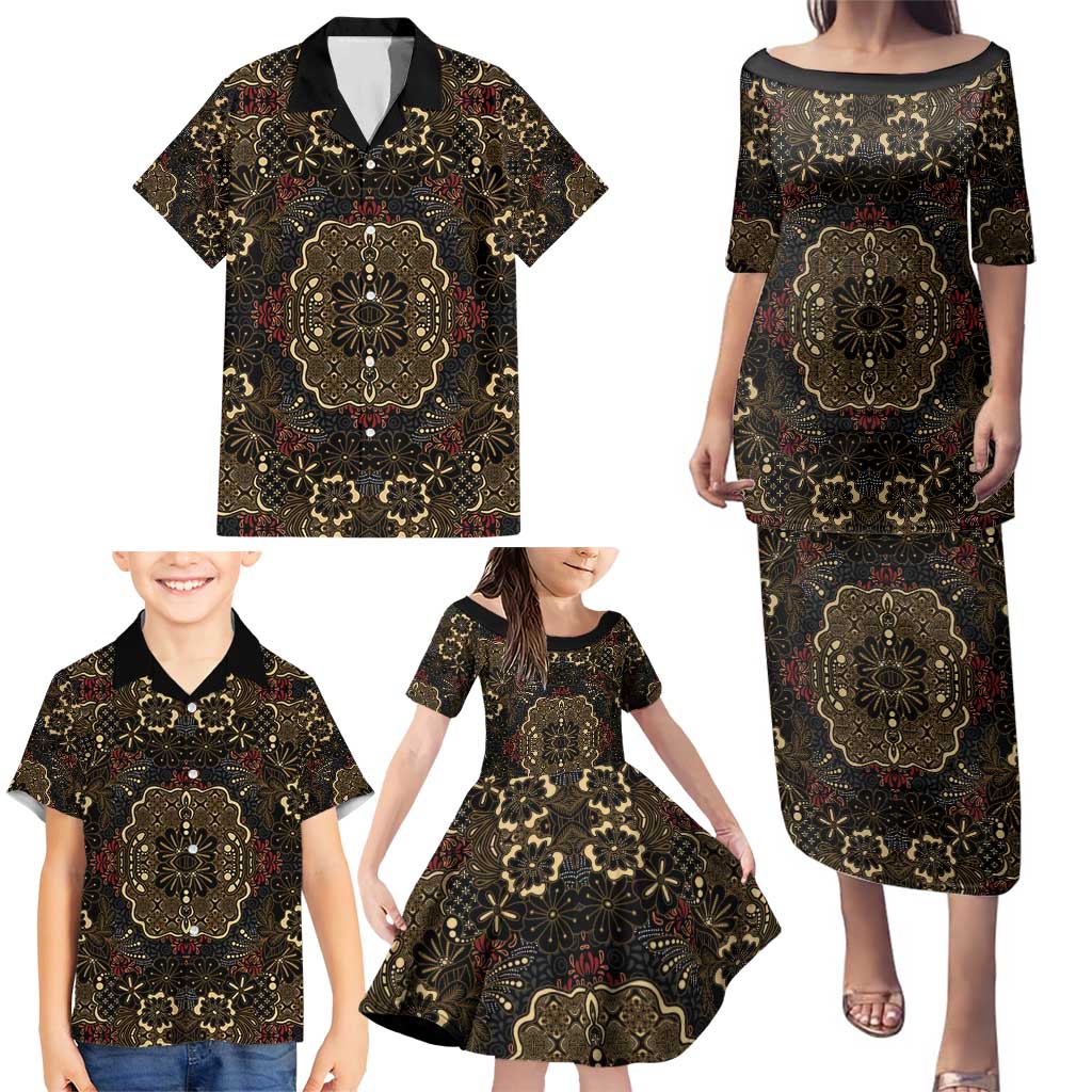 Indonesia Javanese Batik Family Matching Puletasi and Hawaiian Shirt Nelson Mandela Madiba Vintage Style - Wonder Print Shop