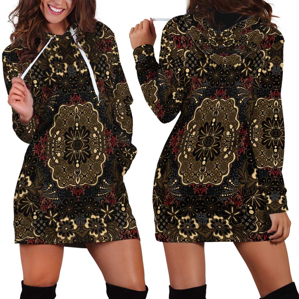 Indonesia Javanese Batik Hoodie Dress Nelson Mandela Madiba Vintage Style - Wonder Print Shop