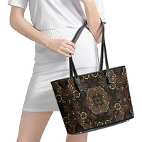 Indonesia Javanese Batik Leather Tote Bag Nelson Mandela Madiba Vintage Style - Wonder Print Shop
