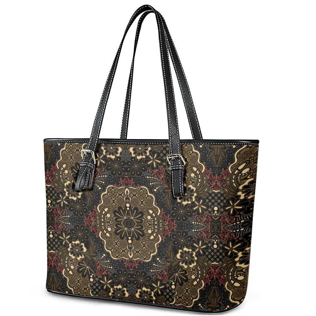Indonesia Javanese Batik Leather Tote Bag Nelson Mandela Madiba Vintage Style - Wonder Print Shop