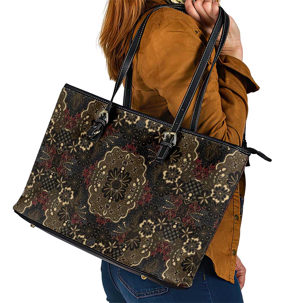 Indonesia Javanese Batik Leather Tote Bag Nelson Mandela Madiba Vintage Style - Wonder Print Shop