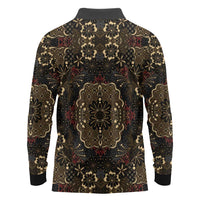 Indonesia Javanese Batik Long Sleeve Polo Shirt Nelson Mandela Madiba Vintage Style - Wonder Print Shop