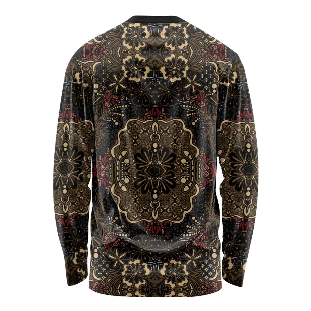 Indonesia Javanese Batik Long Sleeve Shirt Nelson Mandela Madiba Vintage Style - Wonder Print Shop