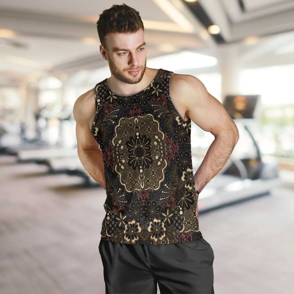 Indonesia Javanese Batik Men Tank Top Nelson Mandela Madiba Vintage Style - Wonder Print Shop