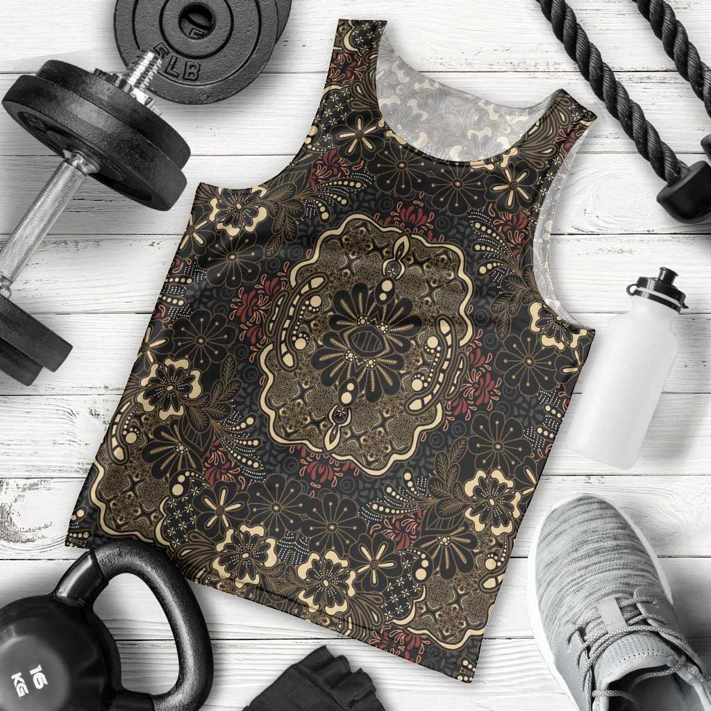 Indonesia Javanese Batik Men Tank Top Nelson Mandela Madiba Vintage Style - Wonder Print Shop