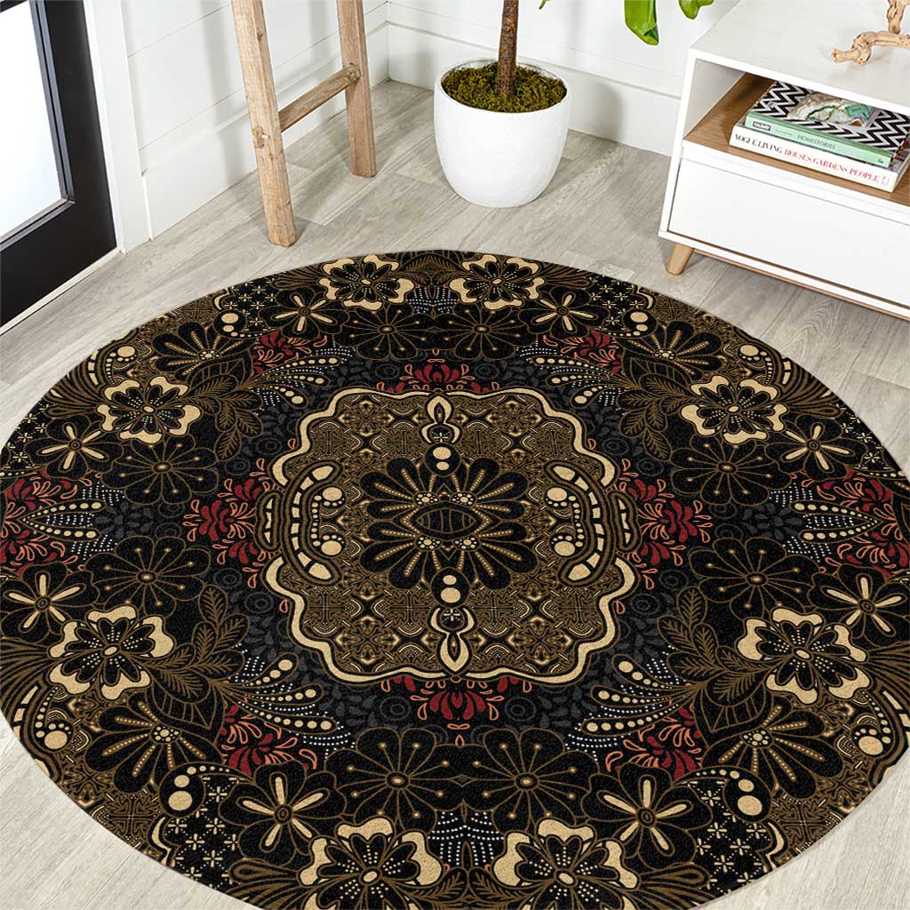 Indonesia Javanese Batik Round Carpet Nelson Mandela Madiba Vintage Style - Wonder Print Shop