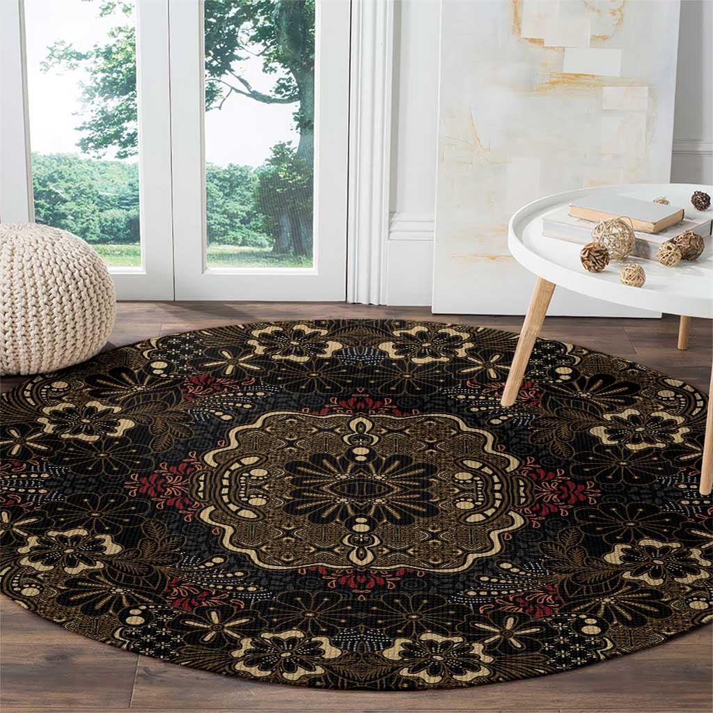 Indonesia Javanese Batik Round Carpet Nelson Mandela Madiba Vintage Style - Wonder Print Shop