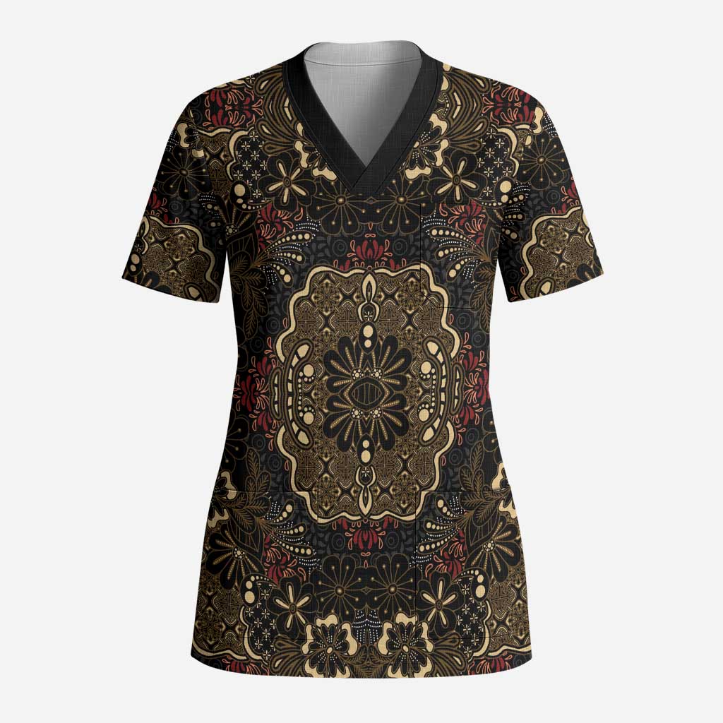 Indonesia Javanese Batik Scrub Top Nelson Mandela Madiba Vintage Style - Wonder Print Shop