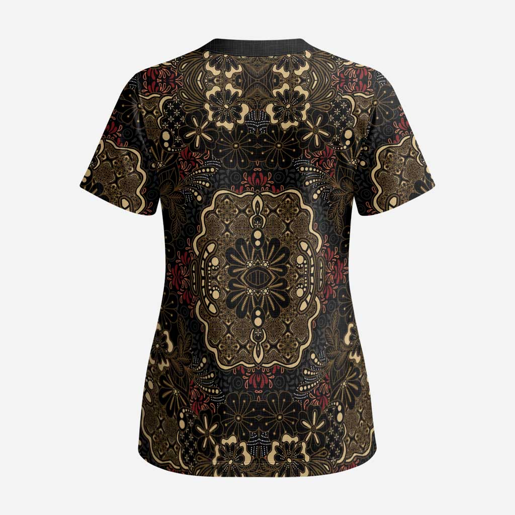 Indonesia Javanese Batik Scrub Top Nelson Mandela Madiba Vintage Style - Wonder Print Shop