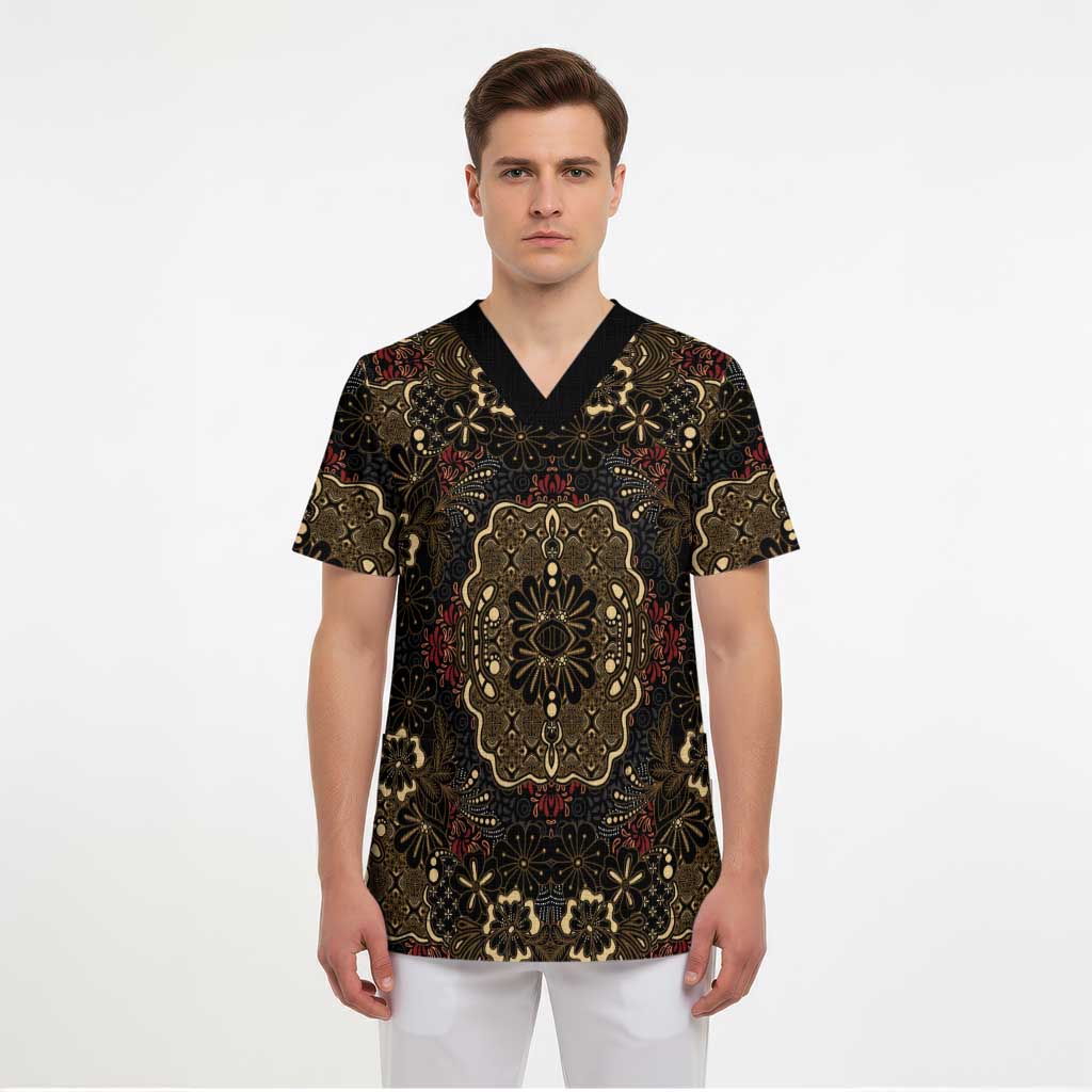 Indonesia Javanese Batik Scrub Top Nelson Mandela Madiba Vintage Style - Wonder Print Shop