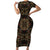 Indonesia Javanese Batik Short Sleeve Bodycon Dress Nelson Mandela Madiba Vintage Style - Wonder Print Shop
