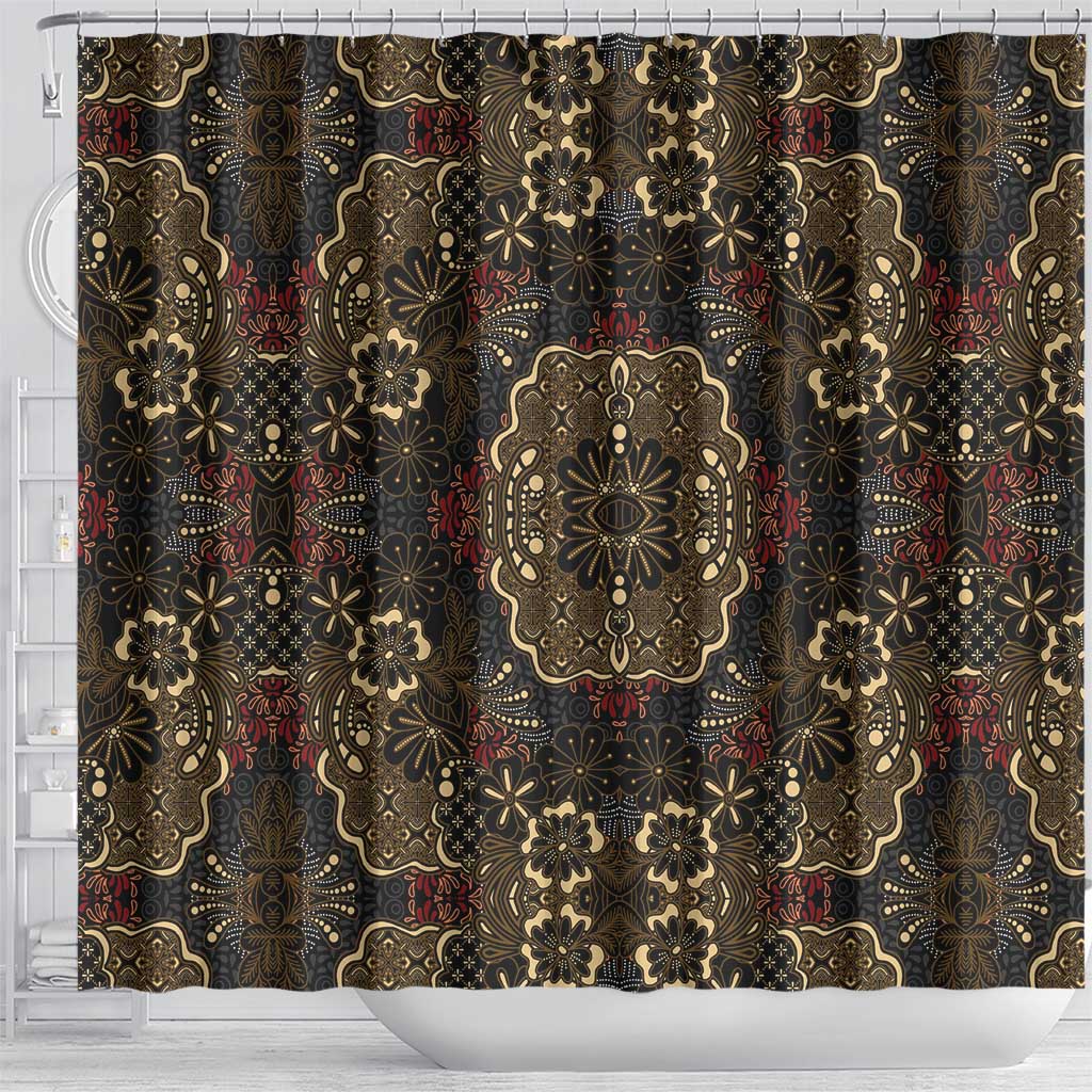 Indonesia Javanese Batik Shower Curtain Nelson Mandela Madiba Vintage Style - Wonder Print Shop