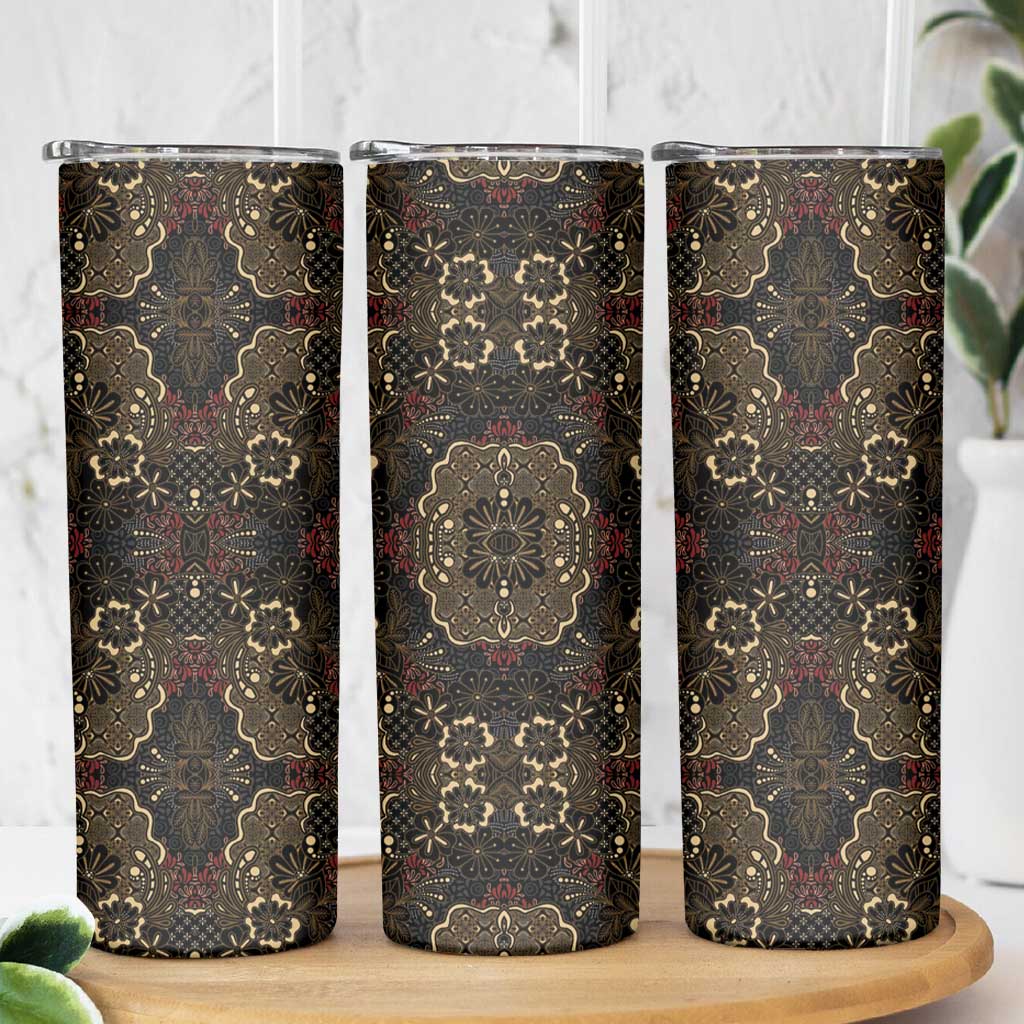 Indonesia Javanese Batik Skinny Tumbler Nelson Mandela Madiba Vintage Style - Wonder Print Shop