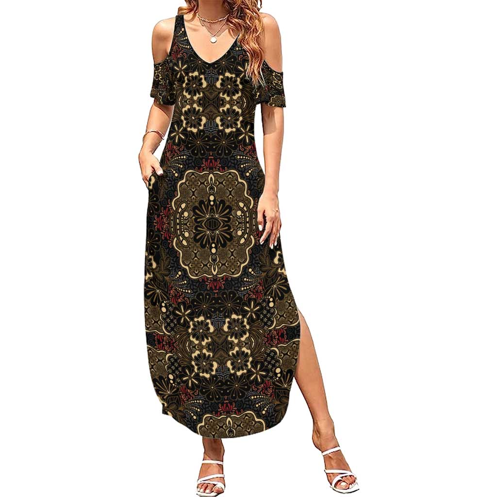 Indonesia Javanese Batik Summer Maxi Dress Nelson Mandela Madiba Vintage Style - Wonder Print Shop