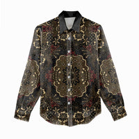 Indonesia Javanese Batik Women Casual Shirt Nelson Mandela Madiba Vintage Style - Wonder Print Shop