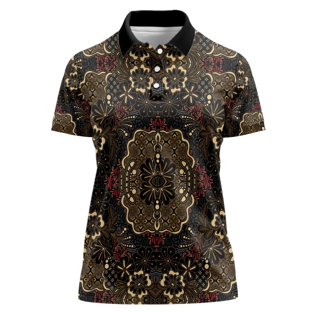 Indonesia Javanese Batik Women Polo Shirt Nelson Mandela Madiba Vintage Style - Wonder Print Shop