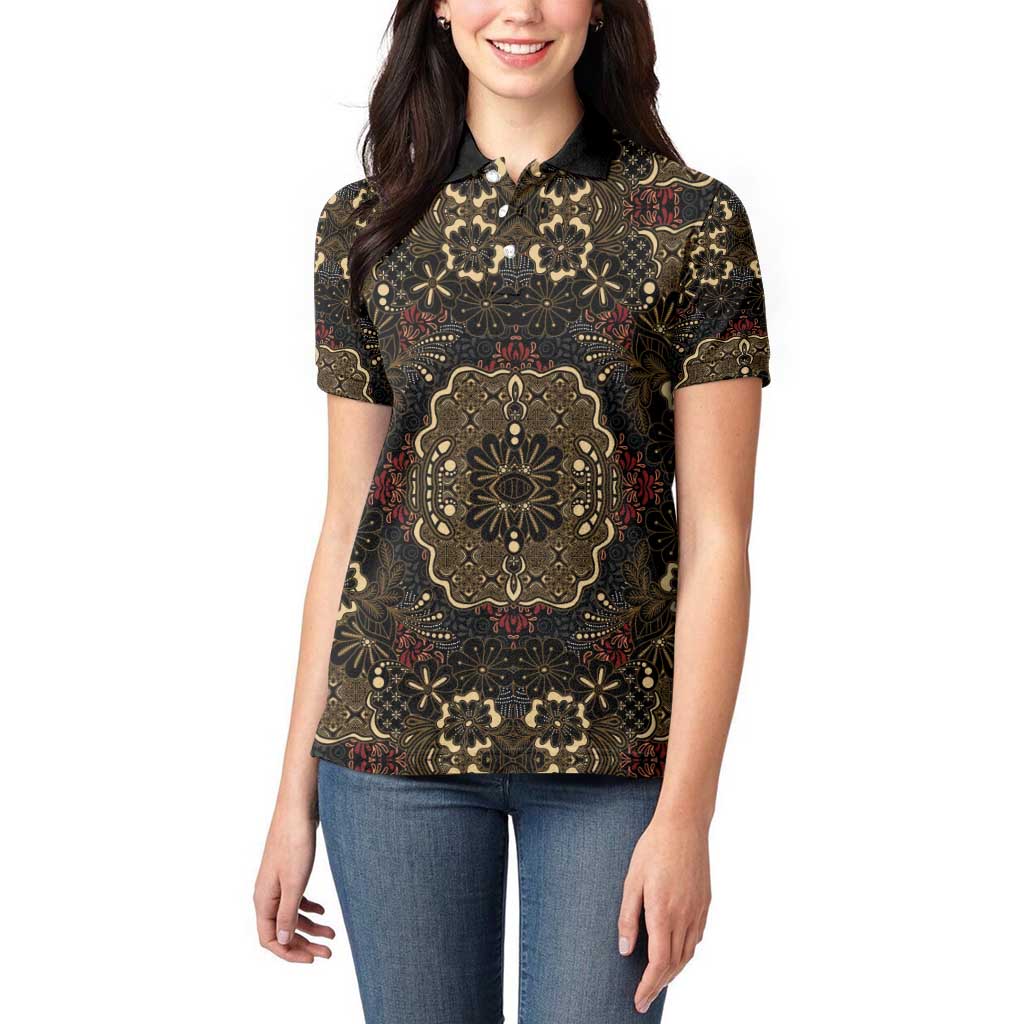 Indonesia Javanese Batik Women Polo Shirt Nelson Mandela Madiba Vintage Style - Wonder Print Shop