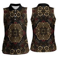 Indonesia Javanese Batik Women Sleeveless Polo Shirt Nelson Mandela Madiba Vintage Style - Wonder Print Shop