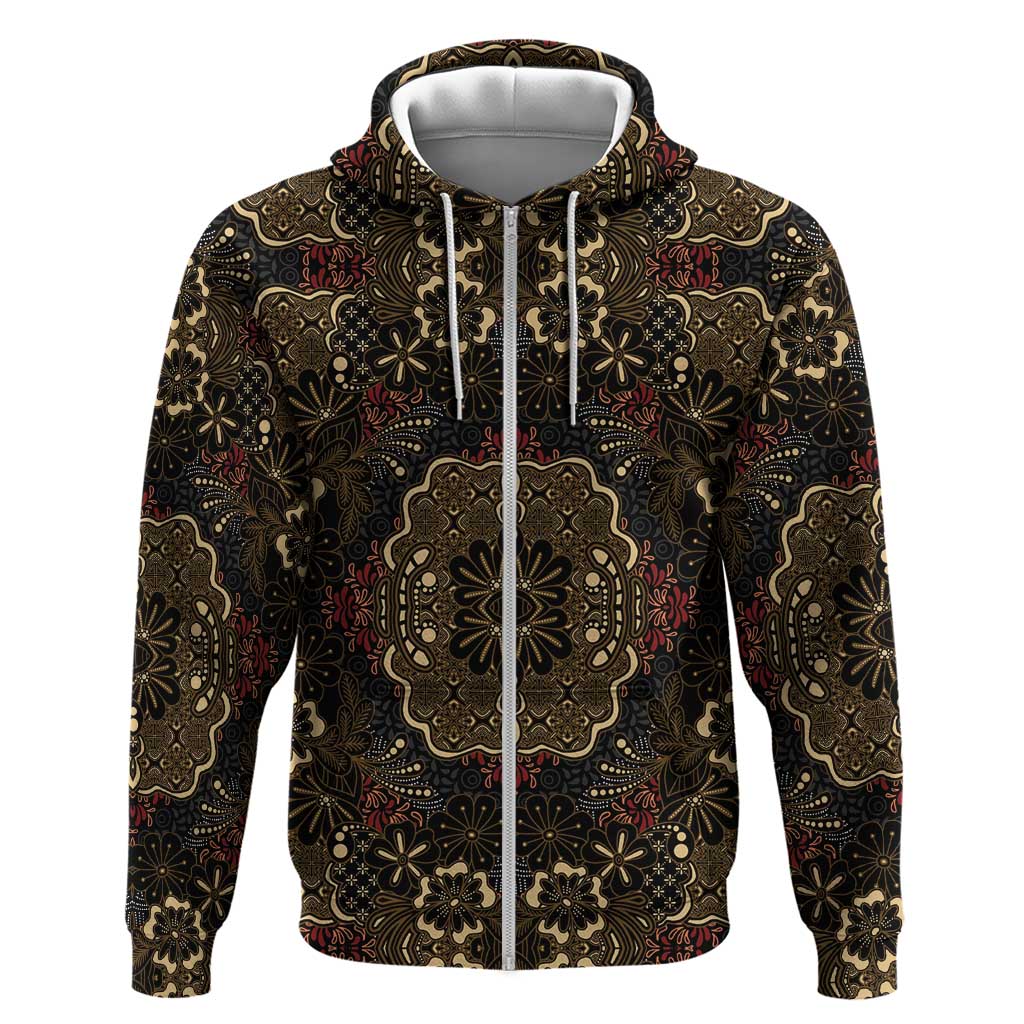 Indonesia Javanese Batik Zip Hoodie Nelson Mandela Madiba Vintage Style - Wonder Print Shop