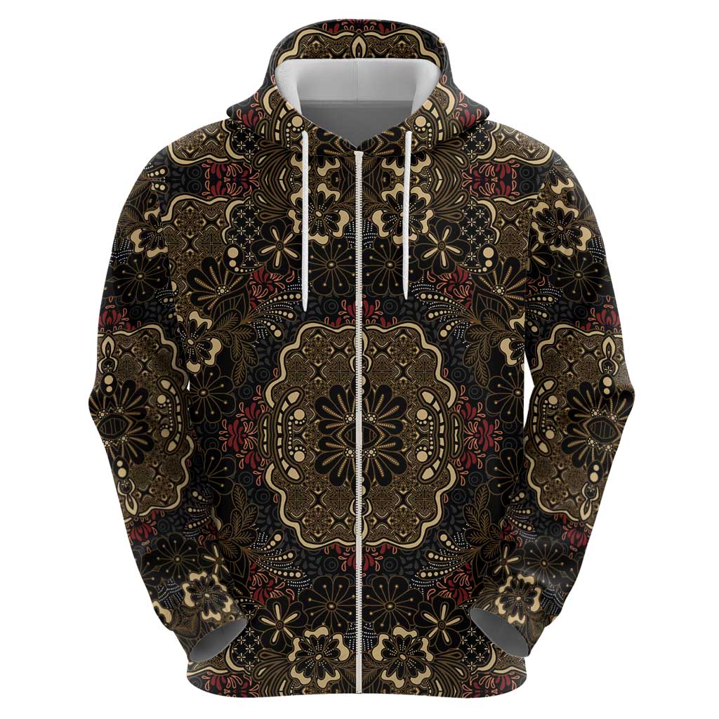 Indonesia Javanese Batik Zip Hoodie Nelson Mandela Madiba Vintage Style - Wonder Print Shop