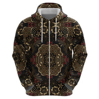 Indonesia Javanese Batik Zip Hoodie Nelson Mandela Madiba Vintage Style - Wonder Print Shop