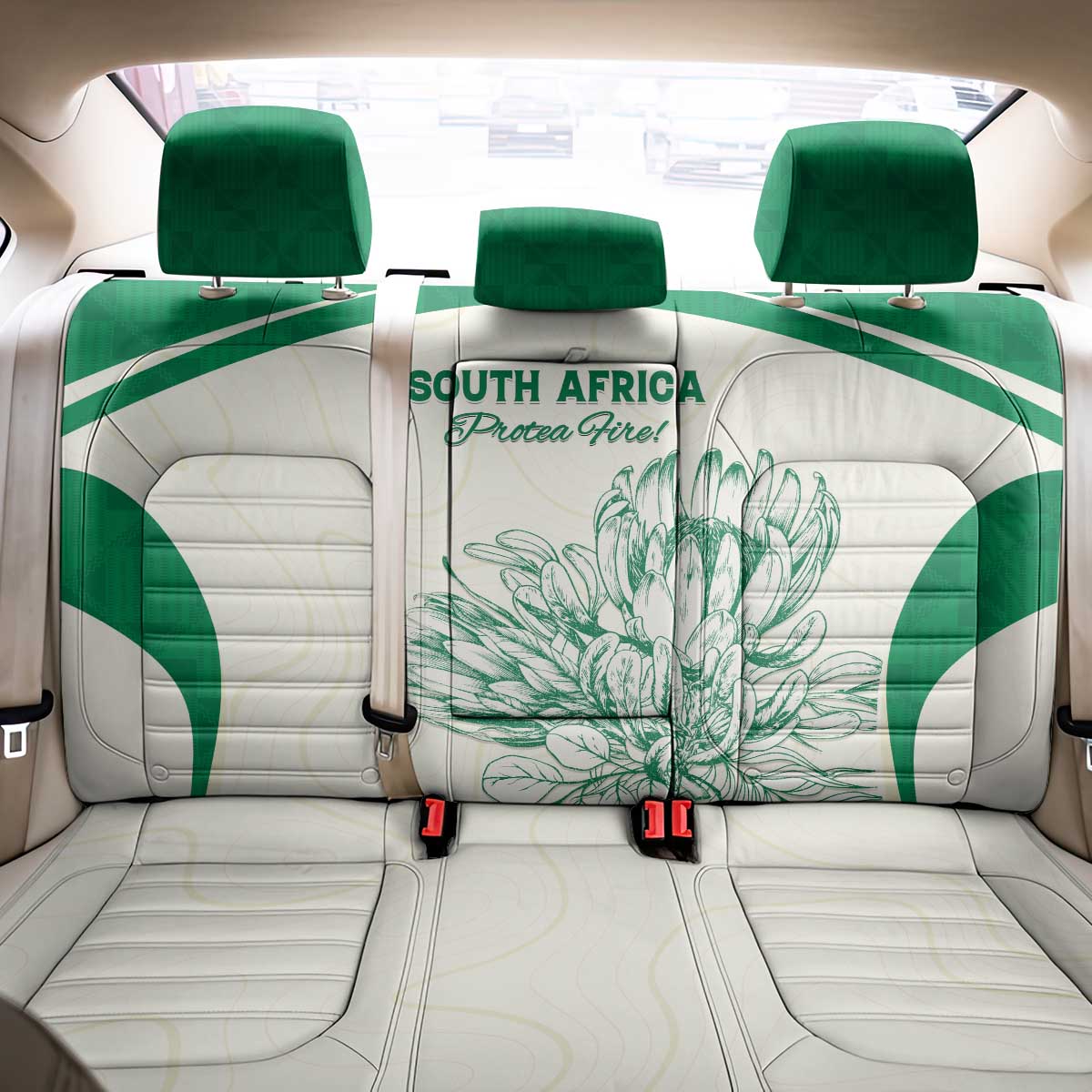 South Africa Cricket Back Car Seat Cover Protea Fire - Wonder Print Shop