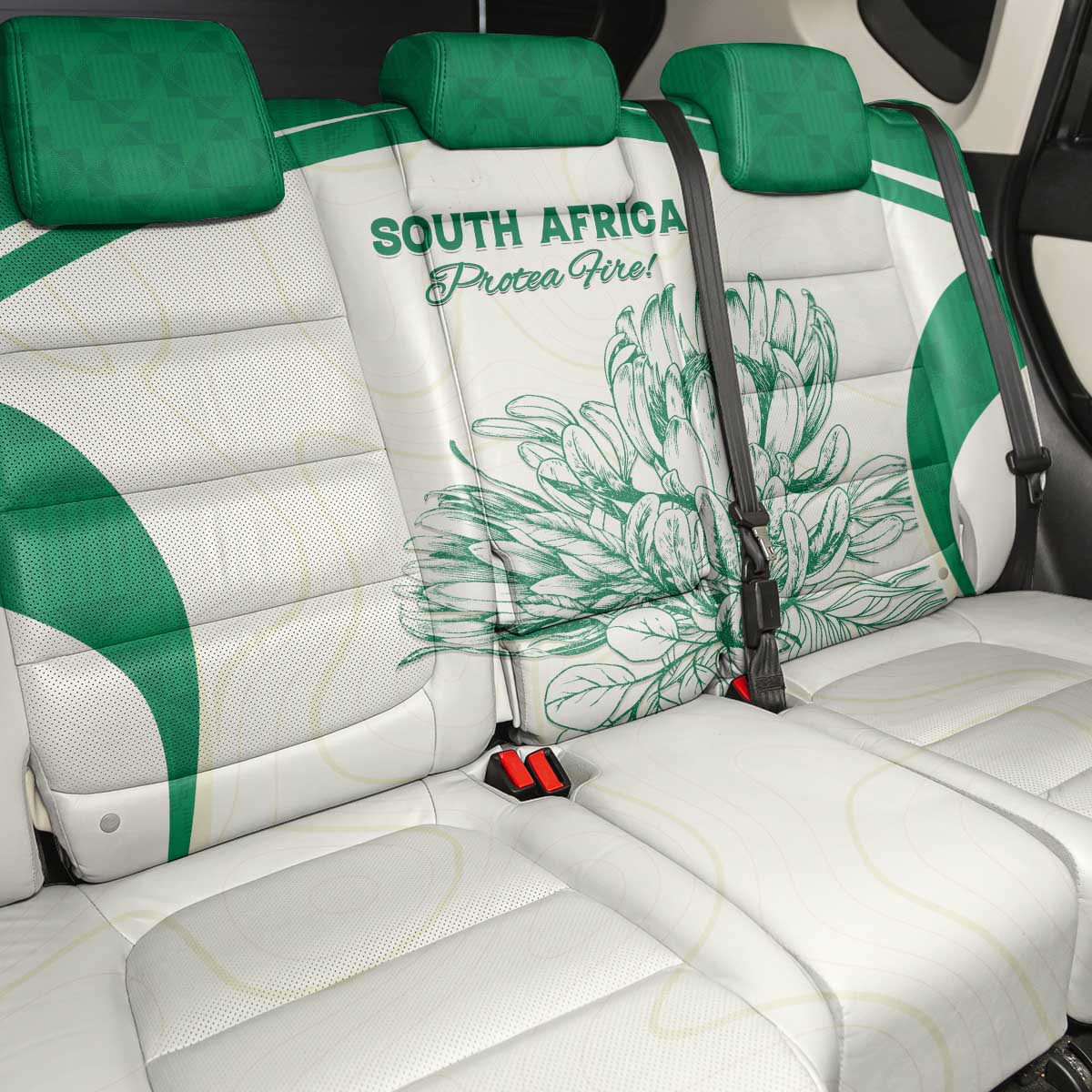 South Africa Cricket Back Car Seat Cover Protea Fire - Wonder Print Shop