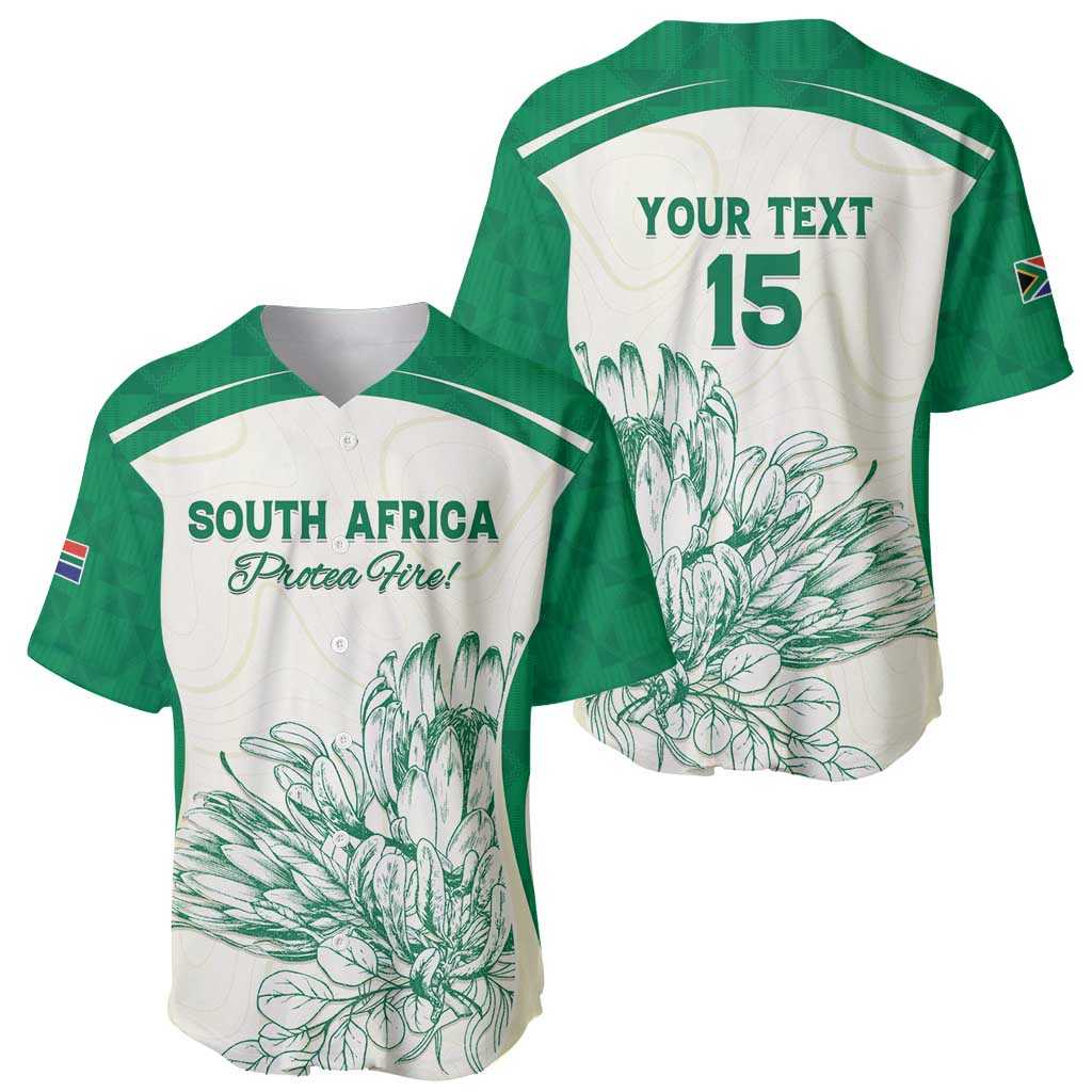 Custom South Africa Cricket Baseball Jersey Protea Fire - Wonder Print Shop